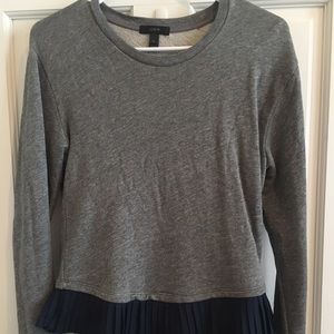 J. Crew sweater with ruffle, size extra small